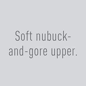 Soft nubuck-and-gore upper.