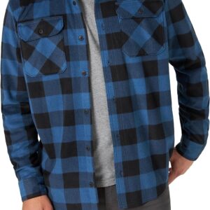 Wrangler Authentics Men's Long Sleeve Heavyweight Plaid Fleece Shirt